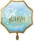Preview: XL Folienballon Figur - Oh Baby, blau - ø 55cm